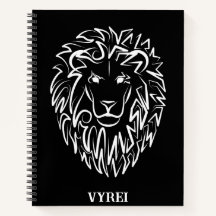 León tribal blanco y negro