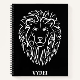 Cuaderno León tribal blanco y negro