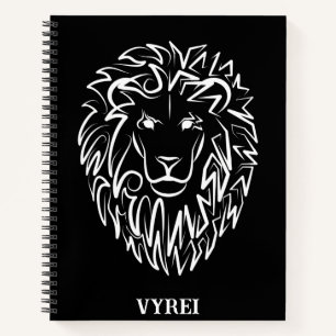 Cuaderno León tribal blanco y negro