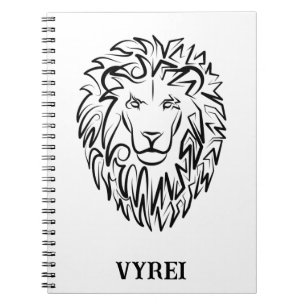 Cuaderno León tribal blanco y negro