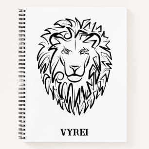 Cuaderno León tribal blanco y negro