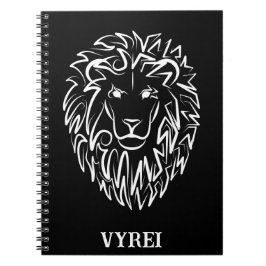 Cuaderno León tribal blanco y negro