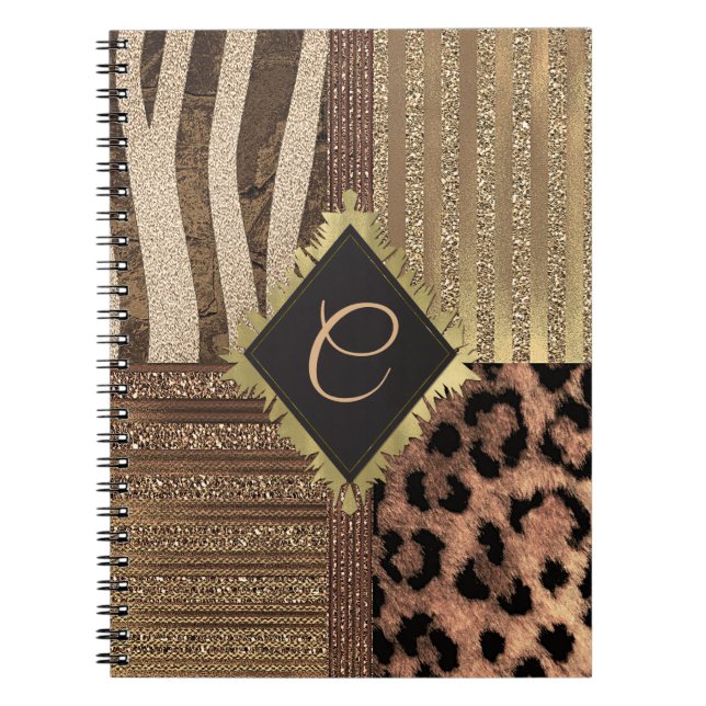 Cuaderno Leona Safari Chic Selva Glam Moderno Brillo (Frente)
