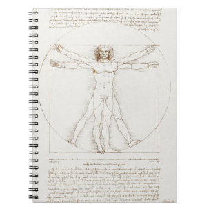 Cuaderno Leonardo da Vinci Hombre de Vitruvio Arte Antiguo