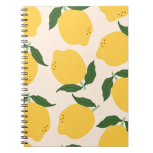 Cuaderno Leones amarillos jugosos, hojas verdes. Aroma fres