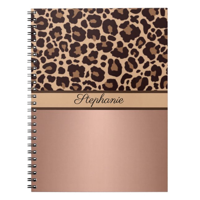 Cuaderno Leopard Animal Print Cheetah Rosa Gold Trendy moda (Frente)