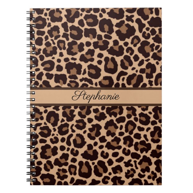 Cuaderno Leopard Animal Print Cheetah Rosa Gold Trendy moda (Frente)