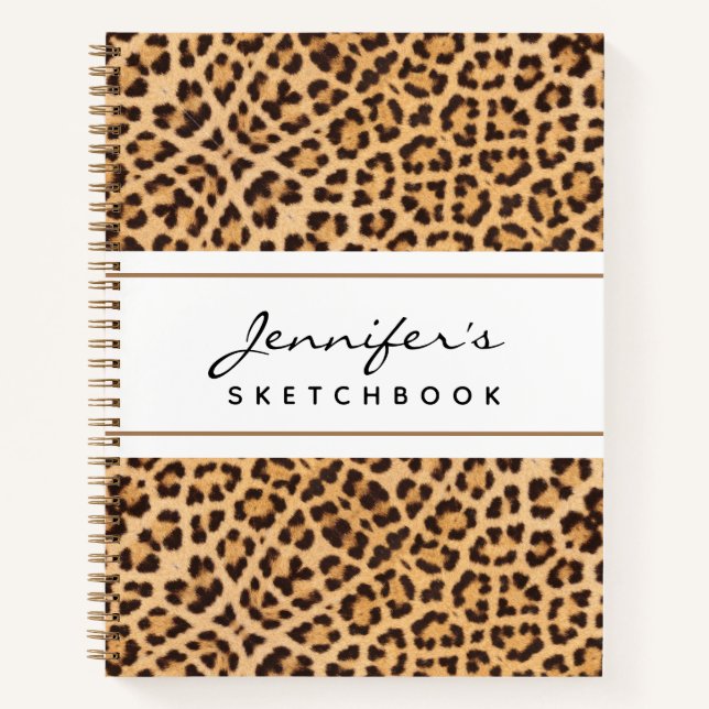 Cuaderno Leopard Animal Print Personalized Sketchbook (Anverso)