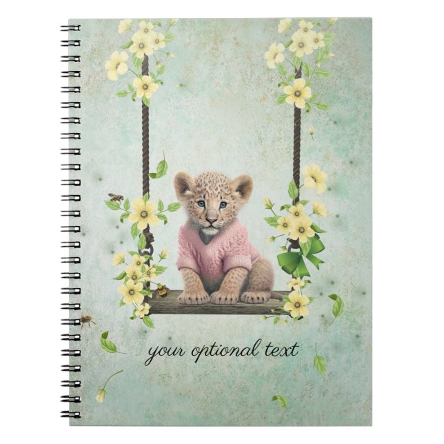 Cuaderno Leopard Cub en un bloc de notas de fotos en espira (Frente)