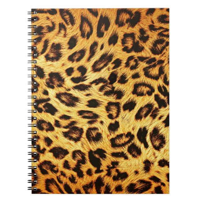 Cuaderno Leopard de moda: Patrón de diseño de piel. (Frente)