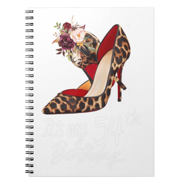 Cuaderno Leopard de talones altos de 54 años es mi cumpleañ (Frente)
