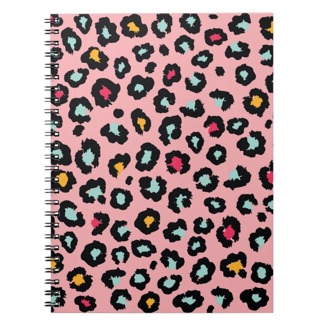 Cuaderno Leopard Exótico: Diversión colorida sin mar. (Frente)