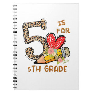 Cuaderno Leopard Flowers Profesora De 5º Grado Estudiantil
