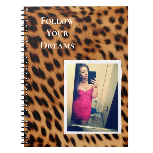 Cuaderno Leopard Imprimir tu cita personalizada de fotos (Frente)