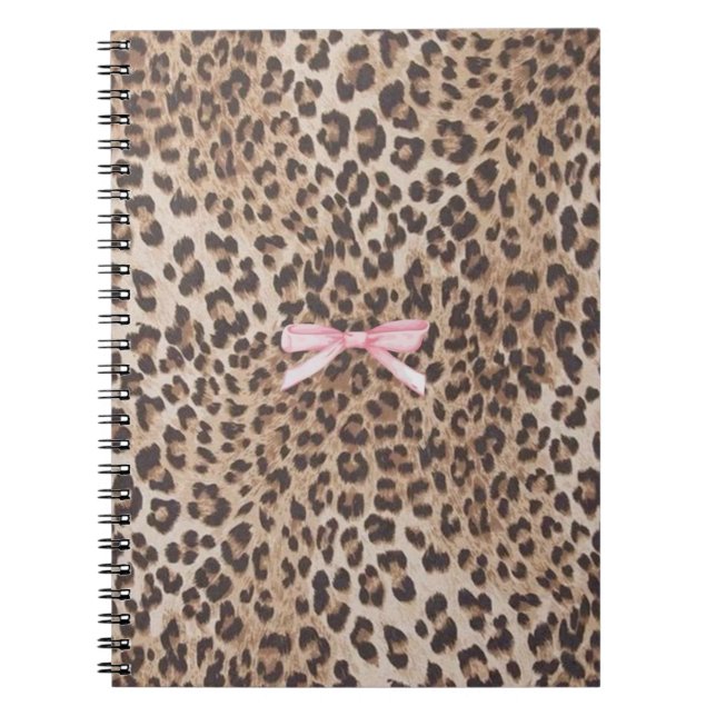 Cuaderno Leopard Luxe con Lazo Rosa (Frente)