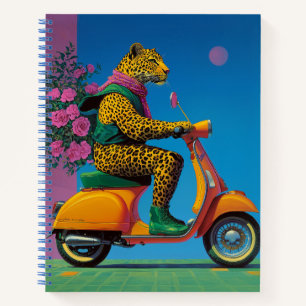 Cuaderno Leopard on Wheels: Un paseo elegante,