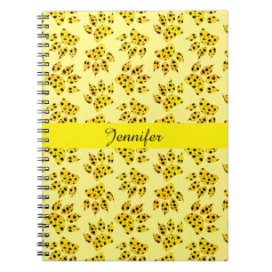Cuaderno Leopard Paw Imprimir patrón Añadir nombre