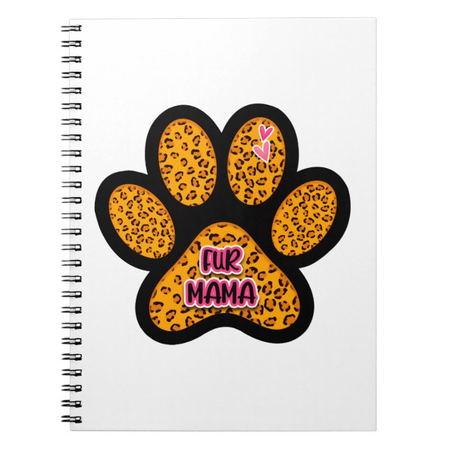 Cuaderno Leopard Paw Print Fur Mama Dog Cat Aovers (Frente)