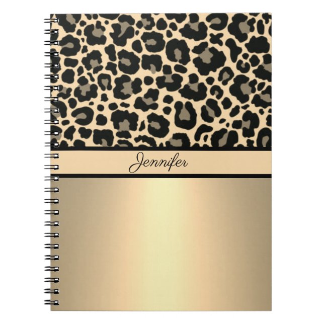 Cuaderno Leopard Print Animal Cheetah Gold Trendy Safari (Frente)
