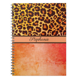 Cuaderno Leopard Print Animal Cheetah naranja Safari Trendy