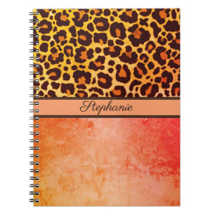 Cuaderno Leopard Print Animal Cheetah naranja Safari Trendy