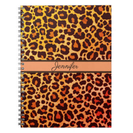 Cuaderno Leopard Print Animal Cheetah naranja Safari Trendy