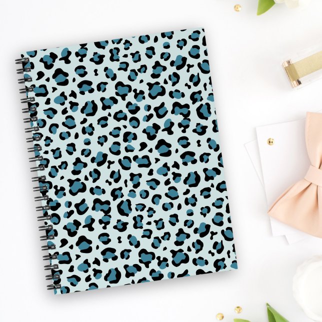 Cuaderno Leopard Print, Leopard Spots, Blue Leopard (Subido por el creador)
