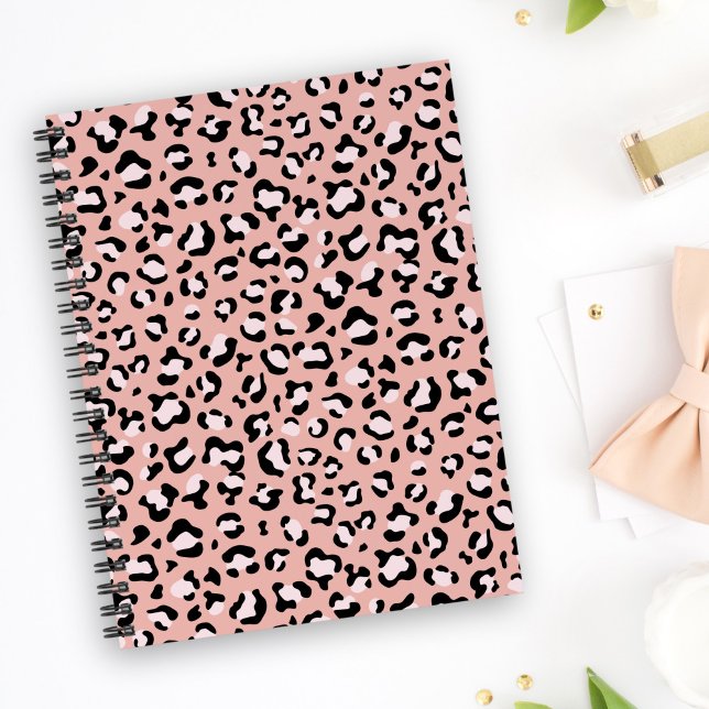 Cuaderno Leopard Print, Leopard Spots, Pink Leopard (Subido por el creador)