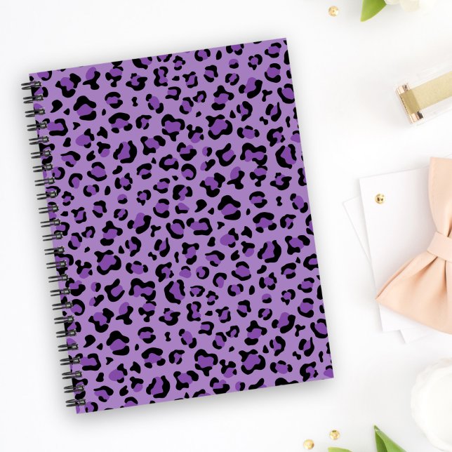 Cuaderno Leopard Print, Leopard Spots, Purple Leopard (Subido por el creador)