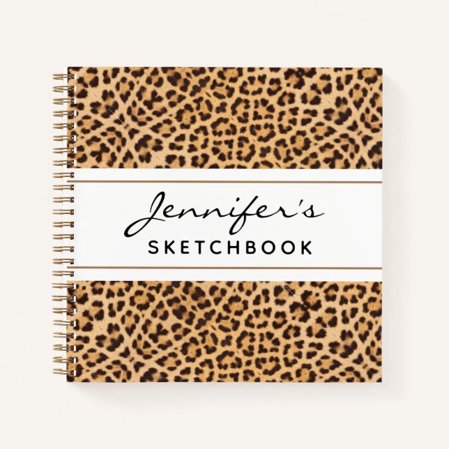 Cuaderno Leopard Print Moda Artist Personalized Sketchbook (Anverso)