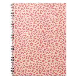 Cuaderno Leopard Print Pattern Living Coral White