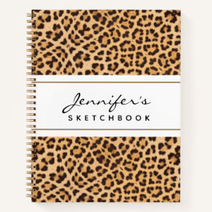 Cuaderno Leopard Print Personalized Sketchbook Tu nombre