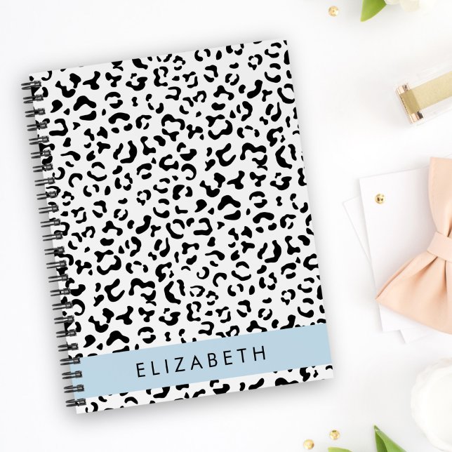 Cuaderno Leopard Print, Spots, Black And White, Tu Nombre (Subido por el creador)