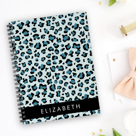 Cuaderno Leopard Print, Spots, Blue Leopard, tu nombre