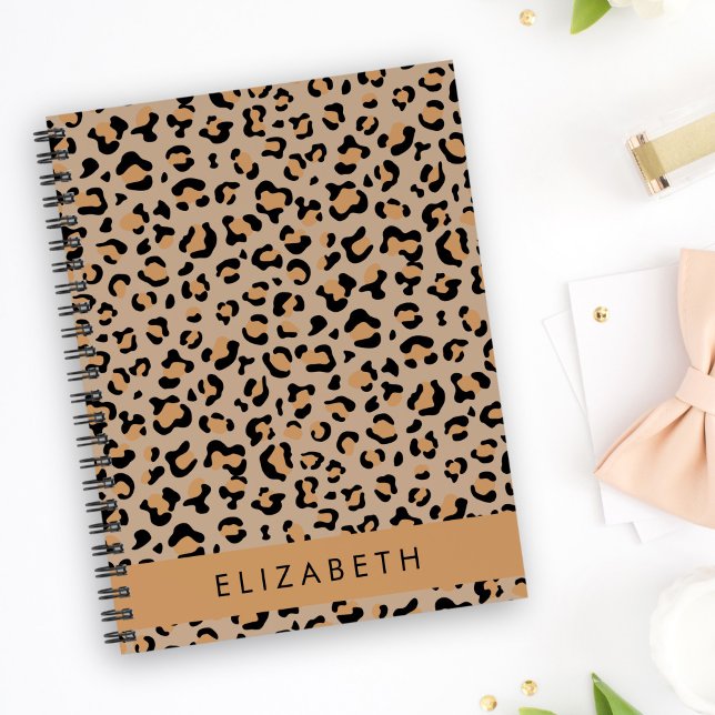 Cuaderno Leopard Print, Spots, Brown Leopard, Tu Nombre (Subido por el creador)