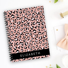 Cuaderno Leopard Print, Spots, Pink Leopard, Tu Nombre