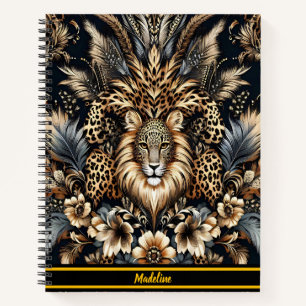 Cuaderno Leopard Retreat: Salón con elegancia salvaje