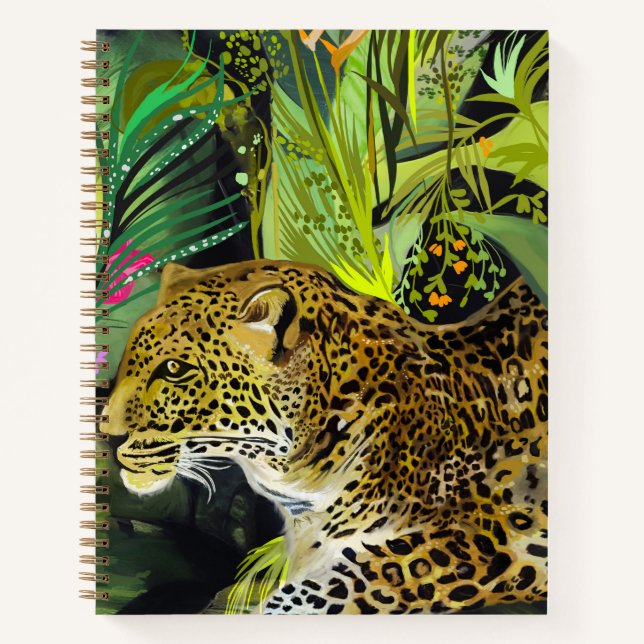 Cuaderno Leopard watch tropical jungle (Anverso)