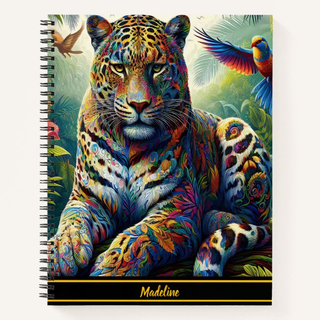 Cuaderno Leopard Zen: Entorno de jungla artística (Anverso)