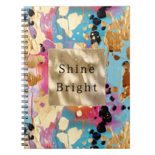 Cuaderno Leopardo abstracto dorado de Aqua Pink