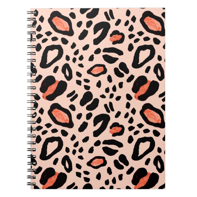 Cuaderno Leopardo acuático abstracto. Patrón de impresión a (Frente)