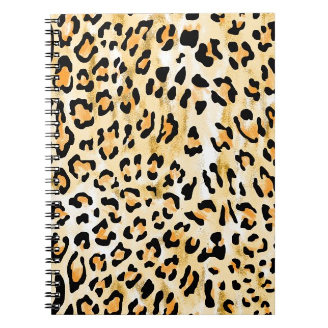 Cuaderno Leopardo amarillo, dibujado a mano. (Frente)