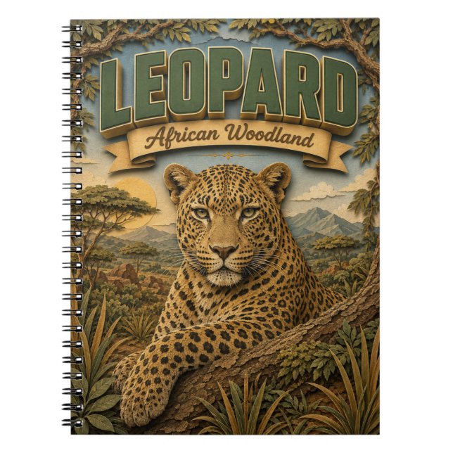 Cuaderno Leopardo Bosque Africano POPCUT (Frente)