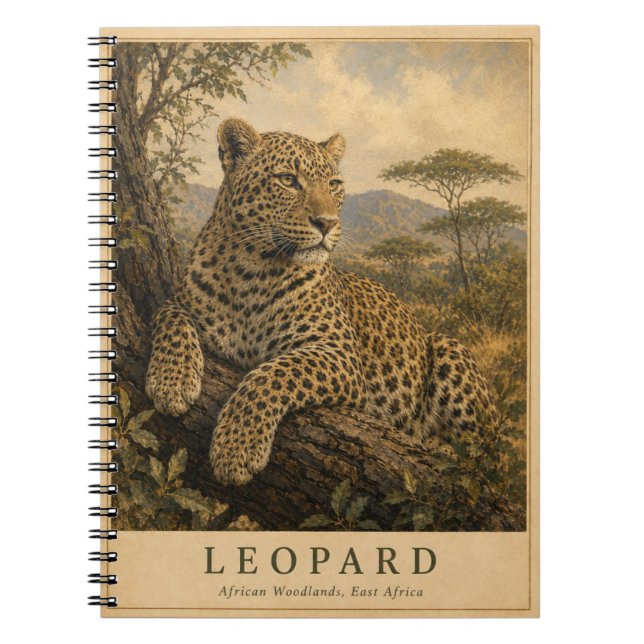 Cuaderno Leopardo Bosques Orientales Africanos VINTAGE (Frente)
