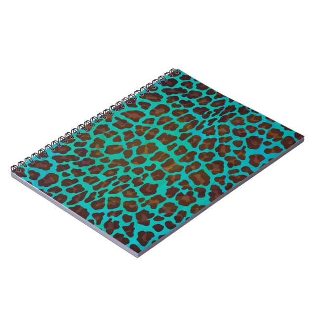 Cuaderno Leopardo Brown e impresión Verde azulada (Lado Izquierdo)