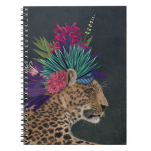 Cuaderno Leopardo con cabeza tropical