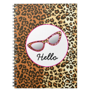Cuaderno Leopardo de gafas oculares de gato Imprimir con no