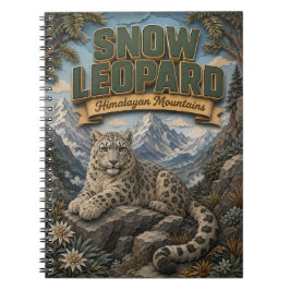 Cuaderno Leopardo de las Nieves Montañas del Himalaya POPCU