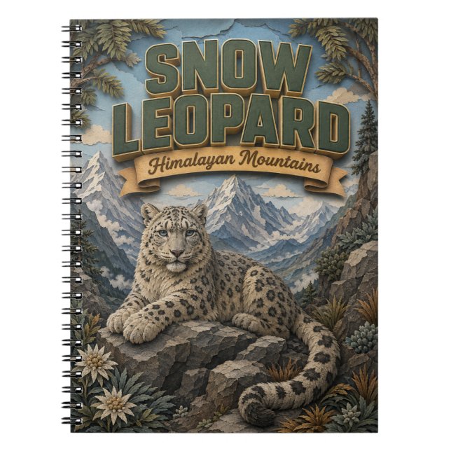 Cuaderno Leopardo de las Nieves Montañas del Himalaya POPCU (Frente)