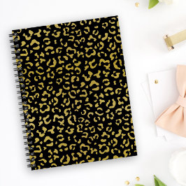 Cuaderno Leopardo de oro, Purpurina de oro, patrón de leopa